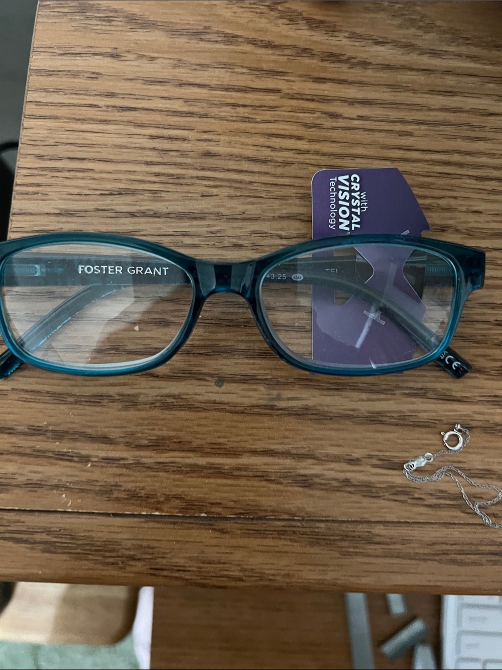 Foster Grant Translucent Teal Rectangular Reading Glasses